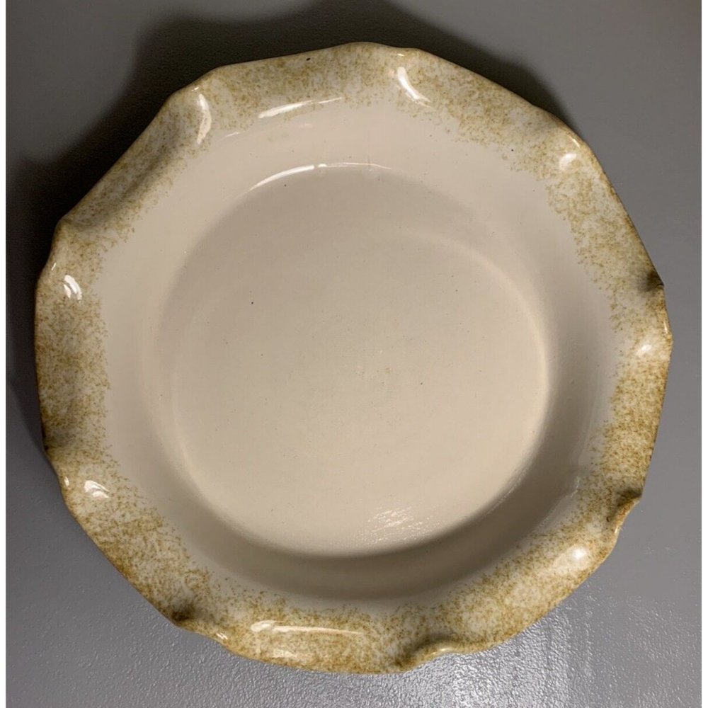 J&S Beaumont Pottery Valle Crucis NC 1998 Vintage 10.5" Pie Plate Ruffled Dish